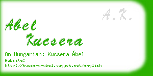 abel kucsera business card