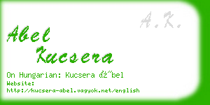 abel kucsera business card